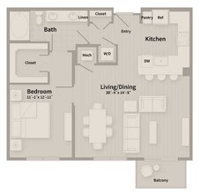 Unit B1 614 floor plan